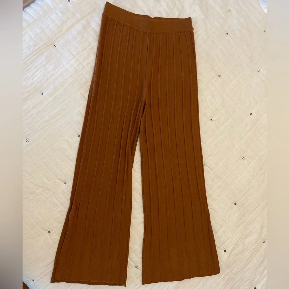 ASCOT + HART Josie Rib Knit Wide Leg Crop Sweater Pant Size M - Picture 5 of 12